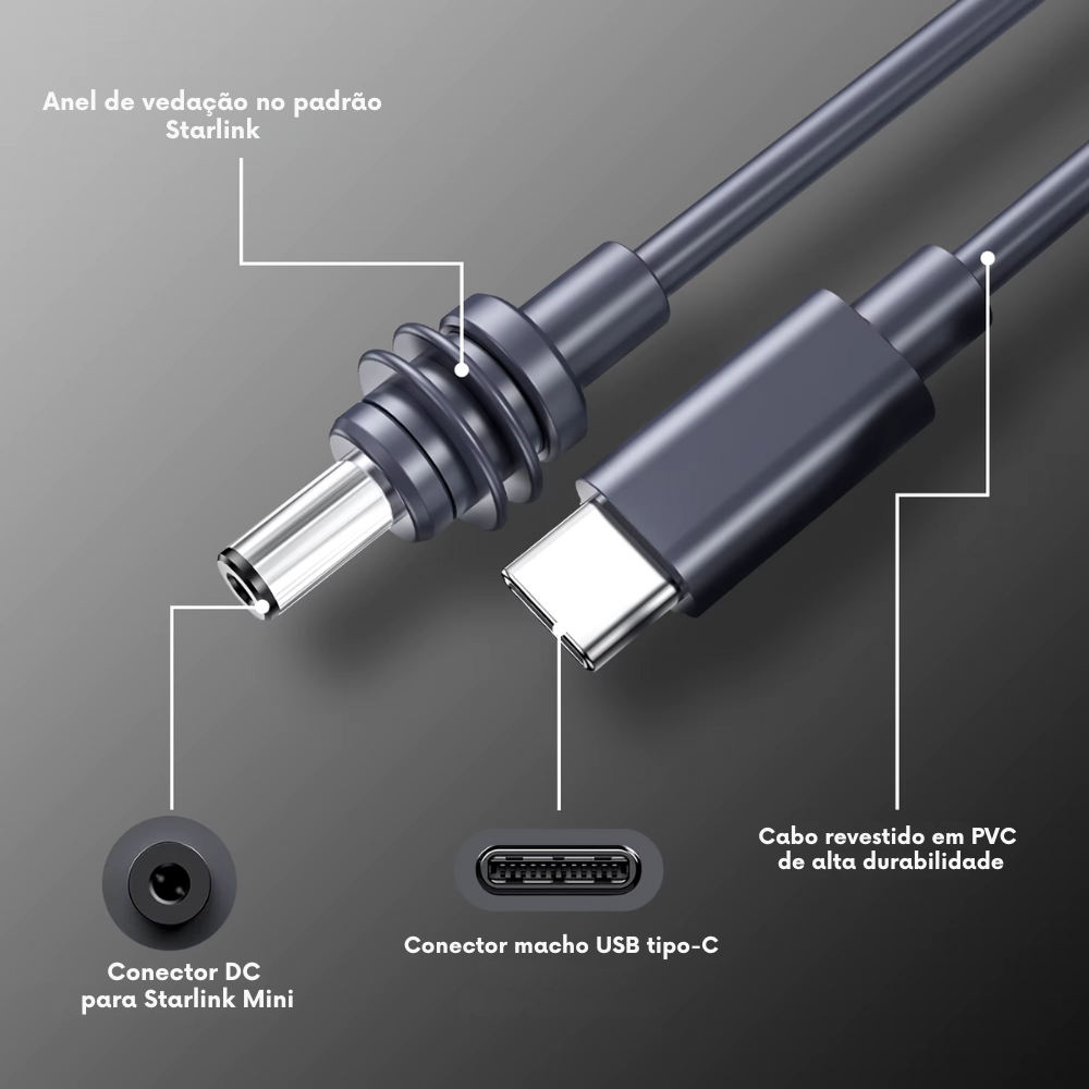 Cabo P4 para USB C (5m) - Star2Go