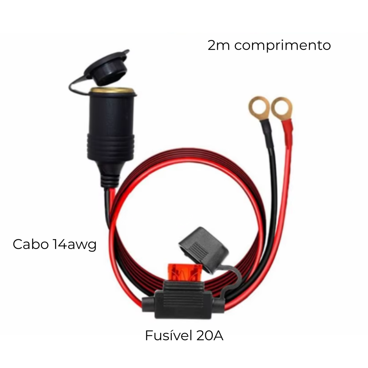 Cabo Bateria Conector Isqueiro Femea