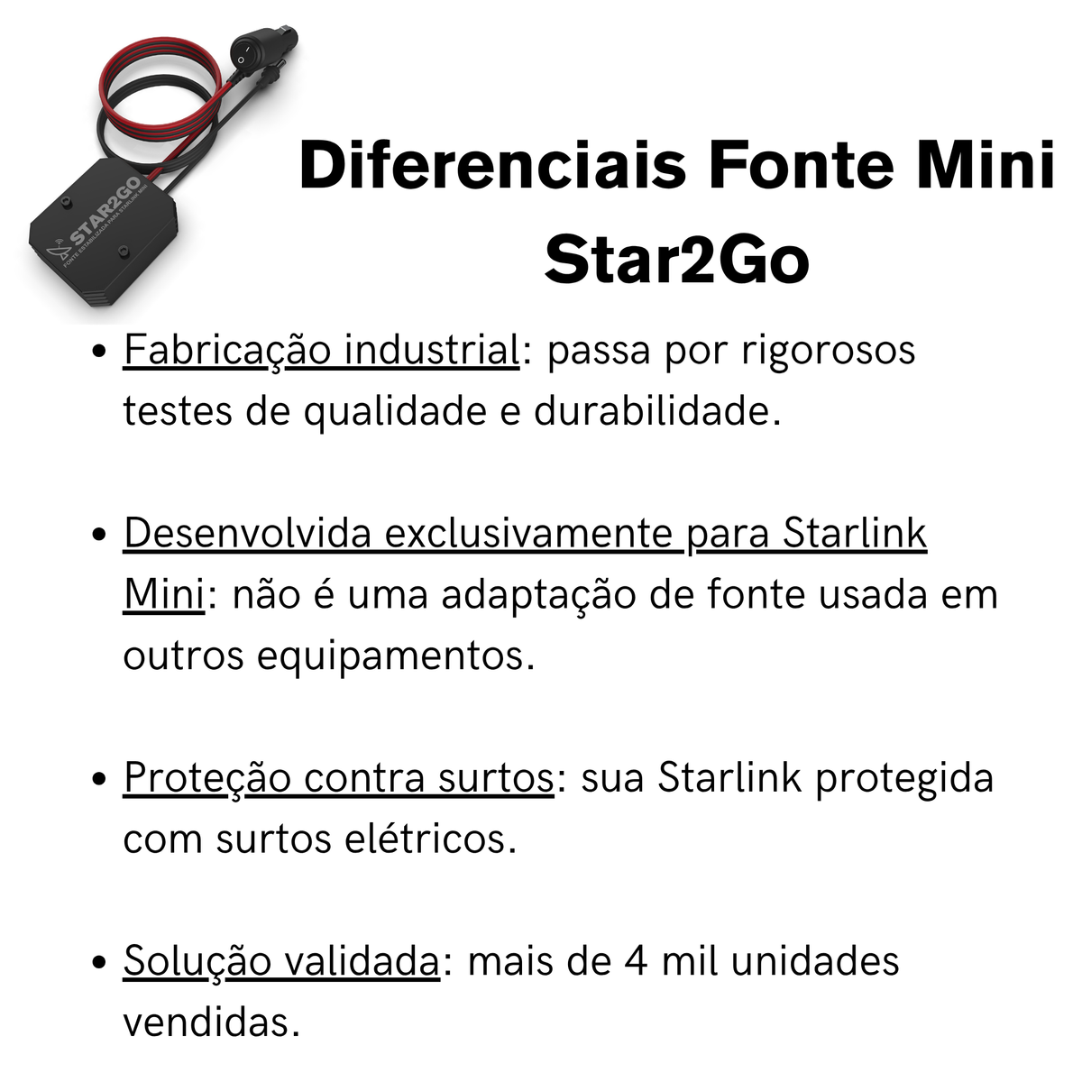 Fonte 30v para Starlink Mini